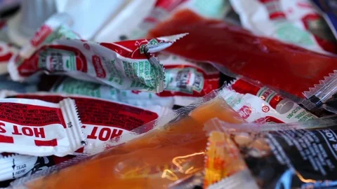 A Pile Of Condiments Video stock 74436167