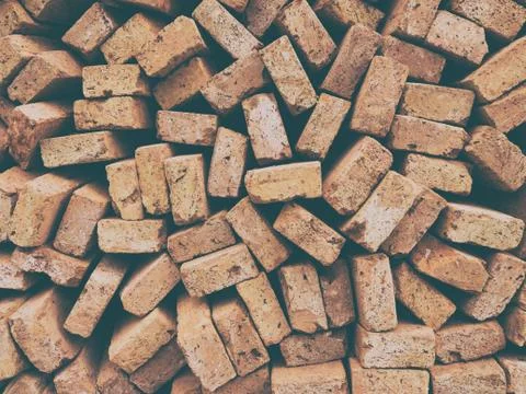 Pile of construction bricks 스톡 사진