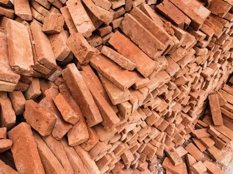 Pile of construction bricks Stock Photos