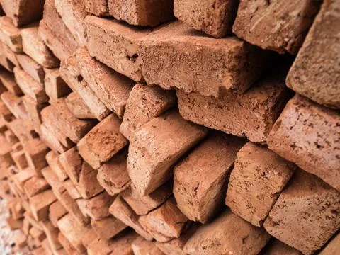 Pile of construction bricks Stock Photos