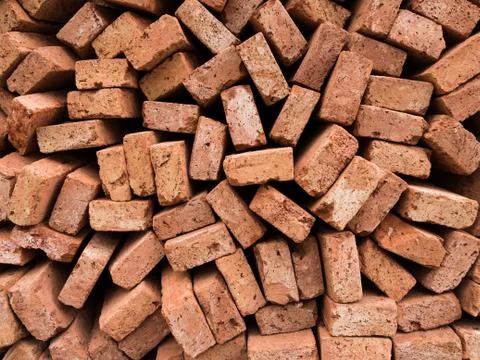 Pile of construction bricks Foto stock