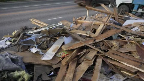 Pile of construction debris Stock Footage 170293673