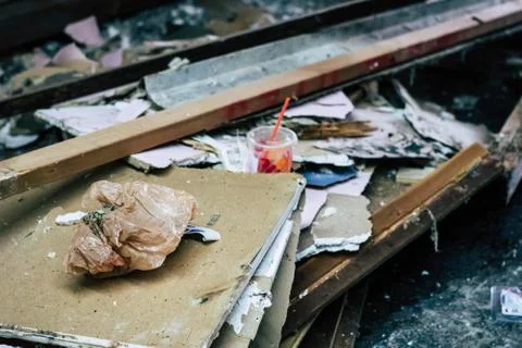 Pile of construction trash Stock Photos