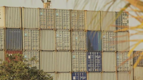 Pile of containers 스톡 동영상 64306467
