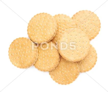 Pile of cookies isolated over the white background Stock Photos