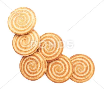 Pile of cookies isolated over the white background Stock Photos