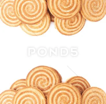 Pile of cookies isolated over the white background Stock Photos