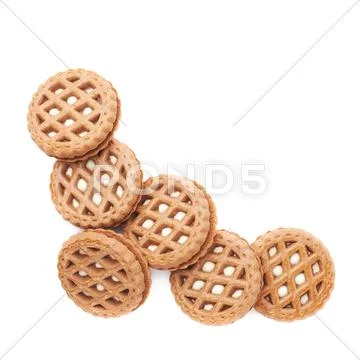 Pile of cookies isolated over the white background Stock Photos