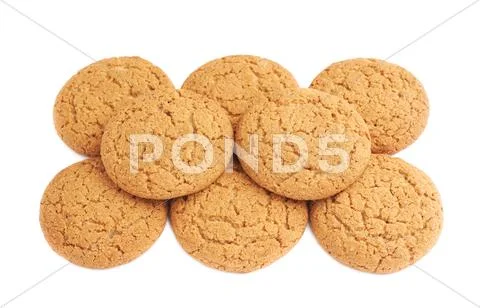 Pile of cookies isolated over the white background Stock Photos