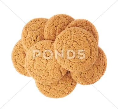 Pile of cookies isolated over the white background Stock Photos