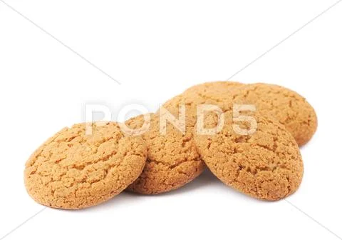 Pile of cookies isolated over the white background Stock Photos