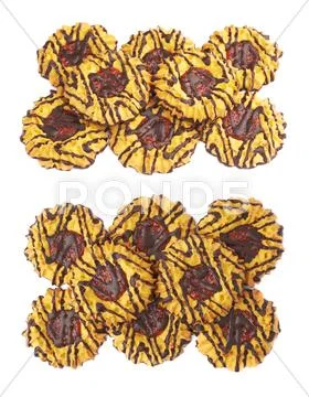 Pile of cookies isolated over the white background Stock Photos
