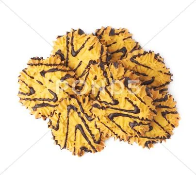 Pile of cookies isolated over the white background Stock Photos