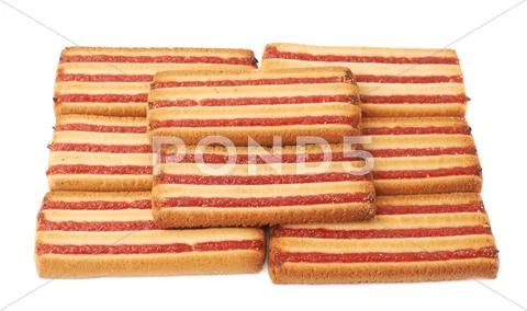 Pile of cookies isolated over the white background Stock Photos