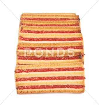 Pile of cookies isolated over the white background Stock Photos