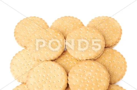 Pile of cookies isolated over the white background Stock Photos