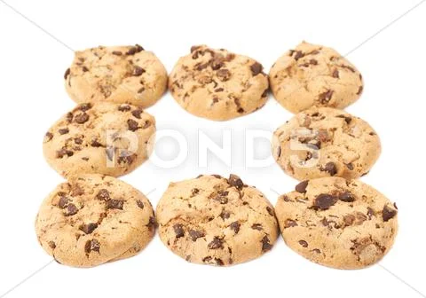 Pile of cookies isolated over the white background Stock Photos