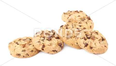 Pile of cookies isolated over the white background Stock Photos