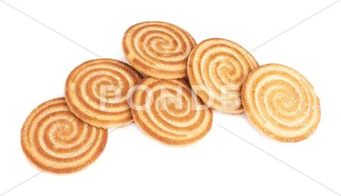 Pile of cookies isolated over the white background Stock Photos