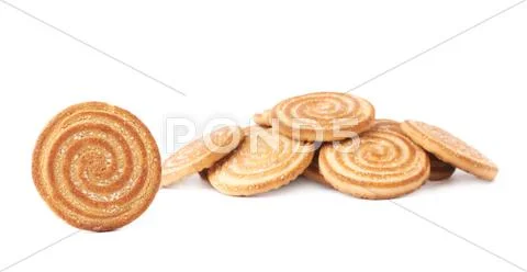 Pile of cookies isolated over the white background Stock Photos