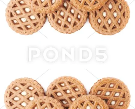 Pile of cookies isolated over the white background Stock Photos