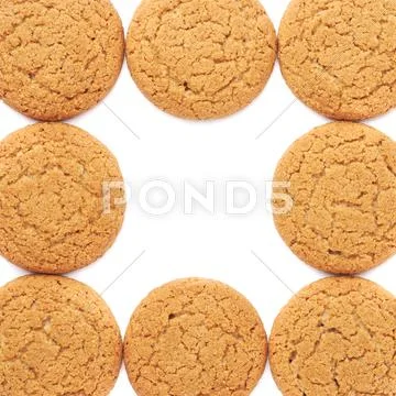 Pile of cookies isolated over the white background Stock Photos