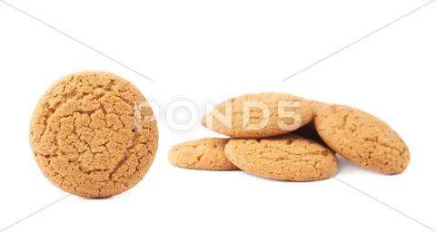 Pile of cookies isolated over the white background Stock Photos