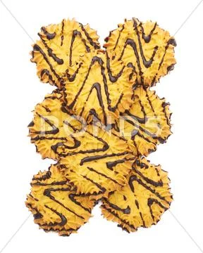 Pile of cookies isolated over the white background Stock Photos