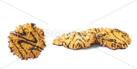 Pile of cookies isolated over the white background Stock Photos
