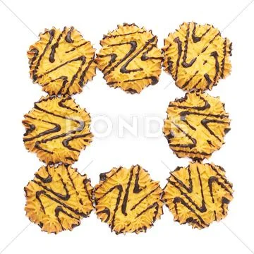 Pile of cookies isolated over the white background Stock Photos