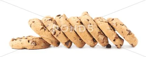 Pile of cookies isolated over the white background Stock Photos