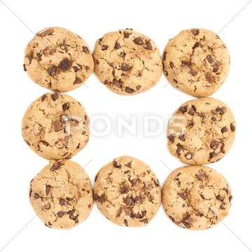 Pile of cookies isolated over the white background Stock Photos