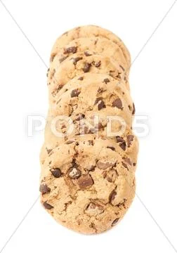 Pile of cookies isolated over the white background Stock Photos