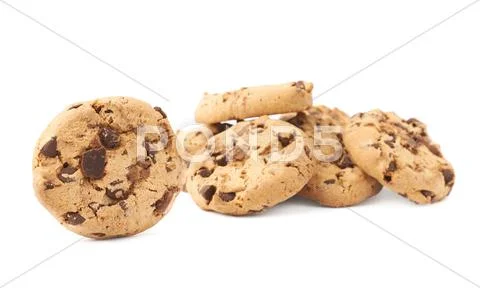 Pile of cookies isolated over the white background Stock Photos
