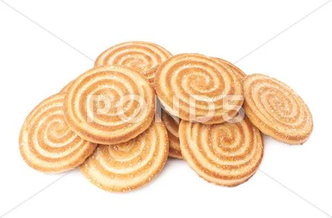 Pile of cookies isolated over the white background Stock Photos