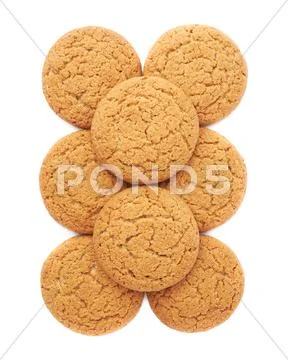 Pile of cookies isolated over the white background Stock Photos