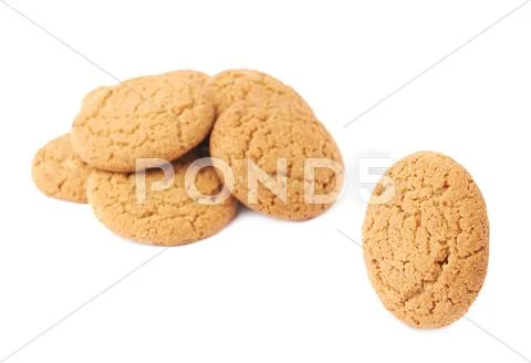 Pile of cookies isolated over the white background Stock Photos