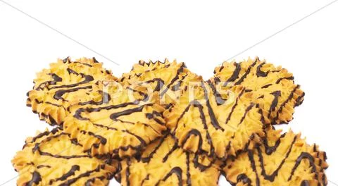 Pile of cookies isolated over the white background Stock Photos