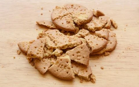 Pile of crushed digestive biscuits Stock Photos