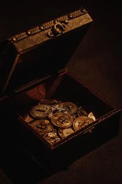 Pile of cryptocurrencies Stock Photos