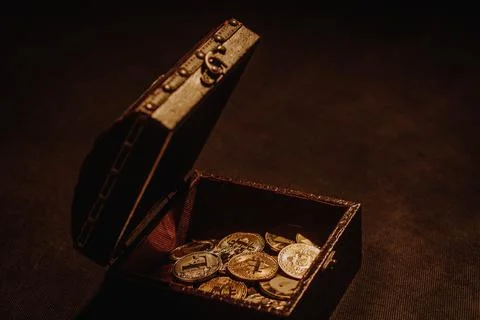 Pile of cryptocurrencies Stock Photos