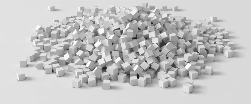 Pile of cubes, 3d style vector illustration Stock Illustration