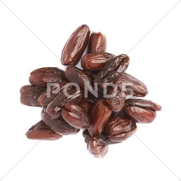 Pile of date fruits over isolated white background surface Stock Photos