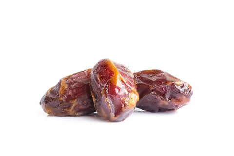 Pile of dates isolated on white background. Arabic food 스톡 사진