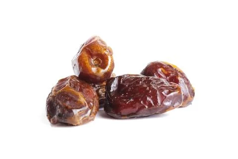Pile of dates isolated on white background. Arabic food Foto stock