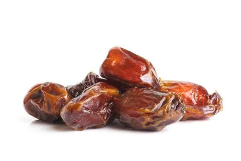 Pile of dates isolated on white background. Arabic food Stock Photos