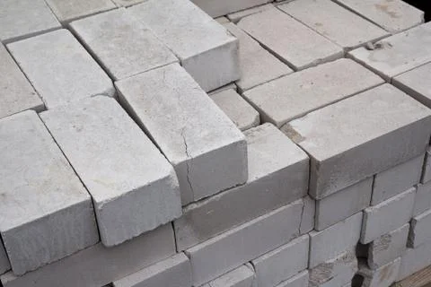 The pile of the defective silicate bricks Stock Photos