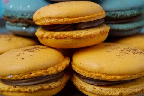 Pile of delicious macaroons Stock Photos