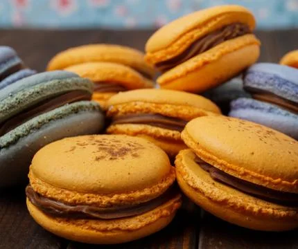 Pile of delicious macaroons Stock Photos