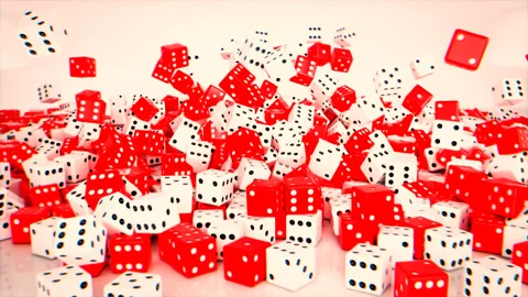 Pile of Dices Falling - Casino Playing Animation - Stack of Dices Stock Footage 239097148